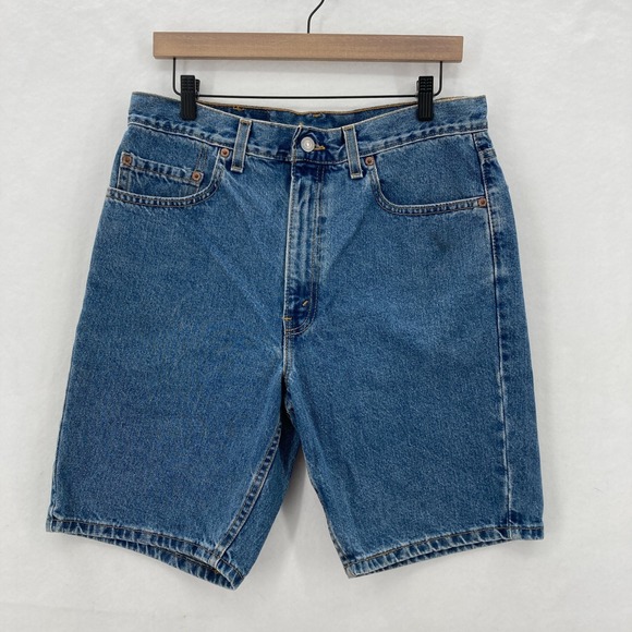 Vintage Levi's 505 Jean Shorts Mens 34 Regular Fit Blue Denim Jorts 2000 Y2K - Picture 1 of 13